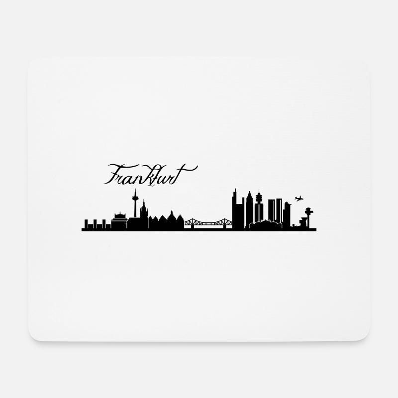 Frankfurter Skyline - Mousepad (Querformat) - Weiß