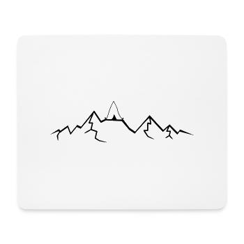 Berge Alpen Zelt Zelten oben Gebierge - Mousepad (Querformat) - Weiß - Vorne