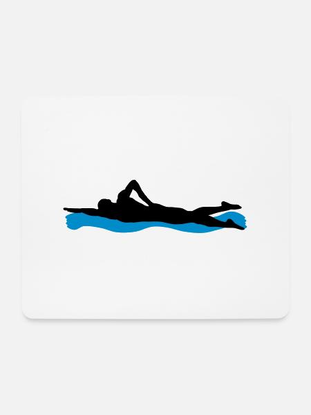 Schwimmen, Schwimmer - Mousepad (Querformat) - Weiß