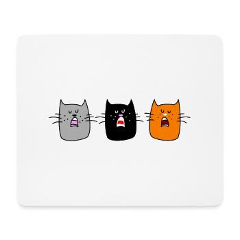 Cat concert (b) - Mouse Pad (horizontal) - white - Front
