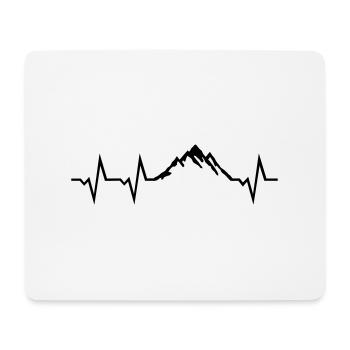 Berg Herzschlag, Berge EKG - Mousepad (Querformat) - Weiß - Vorne