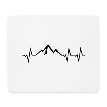 Berg Herzschlag, Berge EKG - Mousepad (Querformat) - Weiß - Vorne