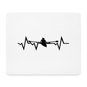 Rowing ECG Heartbeat - Mouse Pad (horizontal) - white - Front