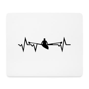 Rowing Heartbeat - Mouse Pad (horizontal) - white - Front