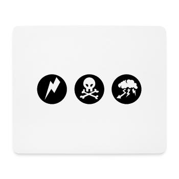 Todeskopf Platte Blitzwolke Wolke - Mousepad (Querformat) - Weiß - Vorne