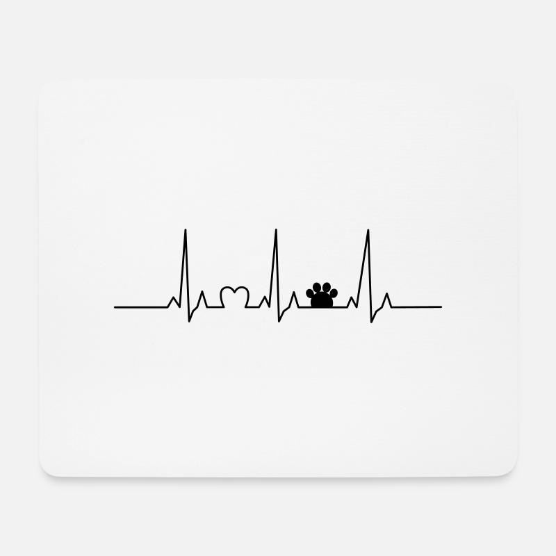 Damen Hund Katze Herzschlag Pfote - Mousepad (Querformat) - Weiß