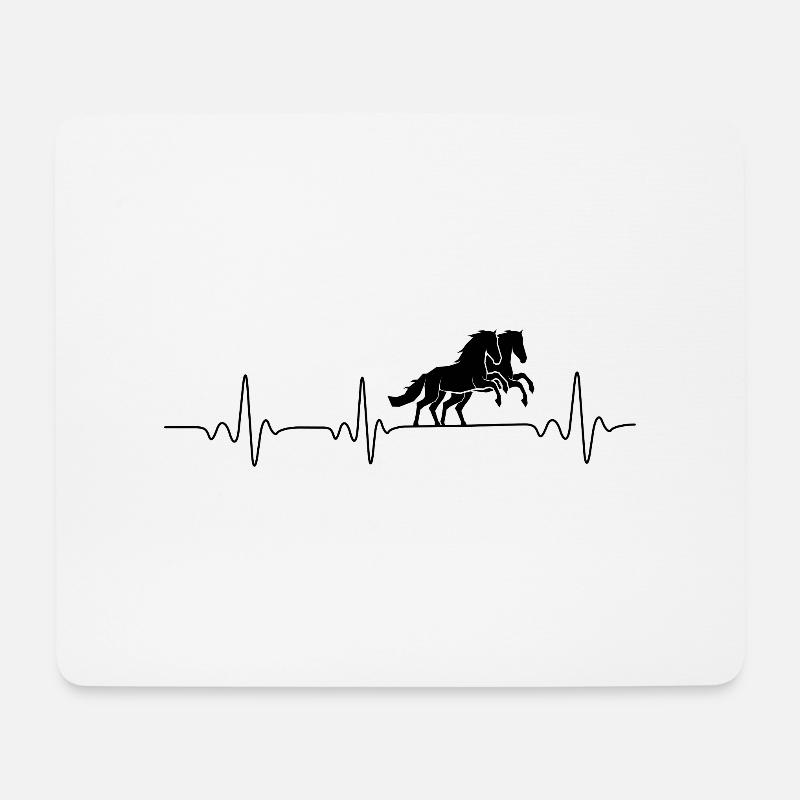 Herzfrequenz Pferde Horses - Mousepad (Querformat) - Weiß