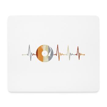 Vinyle Disque phonographe DJ Vintage Musique - Tapis de souris (format paysage) - blanc - Devant