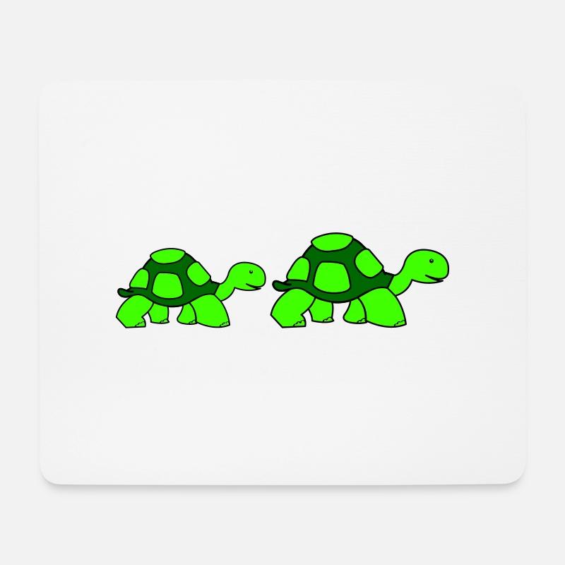 turtle family - Mousepad (Querformat) - Weiß