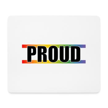 Rainbow LGBT Proud white outline - Mouse Pad (horizontal) - white - Front