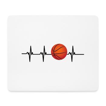 Basketball Herzschlag - Mousepad (Querformat) - Weiß - Vorne