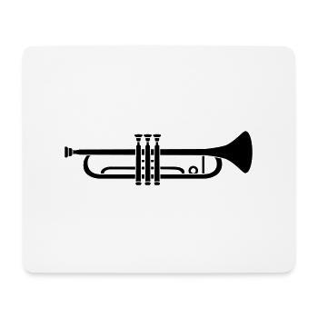 Instrument Musique Trompette - Tapis de souris (format paysage) - blanc - Devant