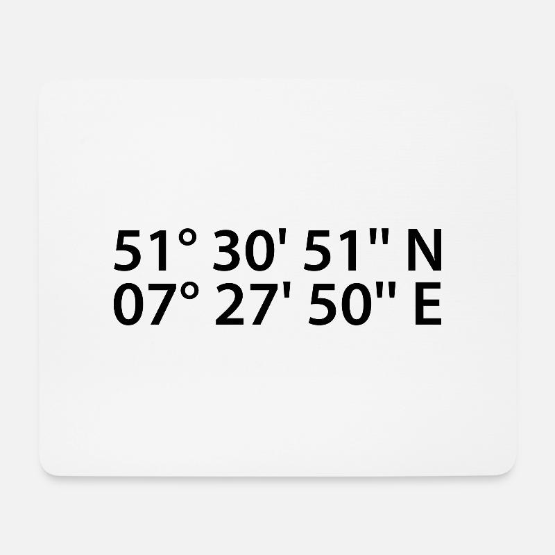 Dortmund Koordinaten - Mousepad (Querformat) - Weiß