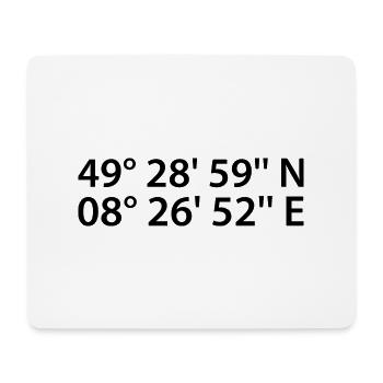 Ludwigshafen am Rhein Koordinaten - Mousepad (Querformat) - Weiß - Vorne