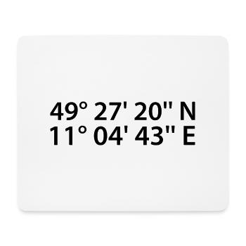 Nuremberg coordinates - Mouse Pad (horizontal) - white - Front