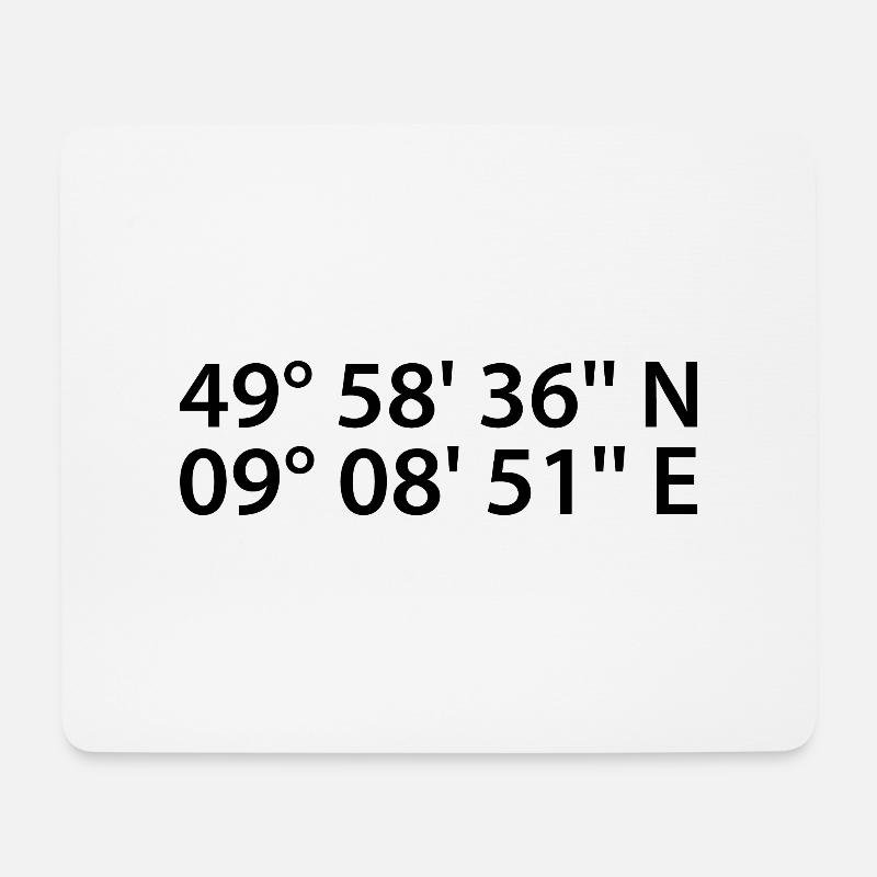 Aschaffenburg Koordinaten - Mousepad (Querformat) - Weiß