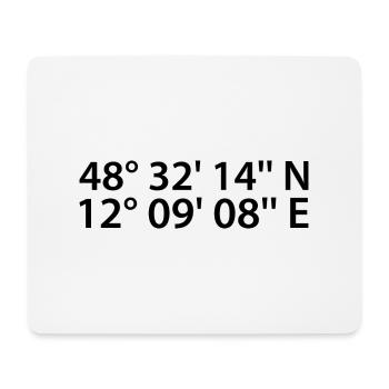 Landshut Koordinaten - Mousepad (Querformat) - Weiß - Vorne