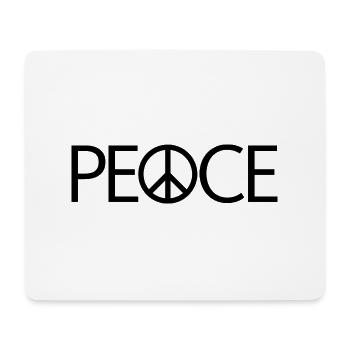 PEACE mit Friedenssymbol Peacezeichen Peacesymbol - Mousepad (Querformat) - Weiß - Vorne