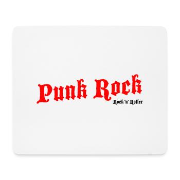 Punk Rock Rouge - Logo Noir - Tapis de souris (format paysage) - blanc - Devant