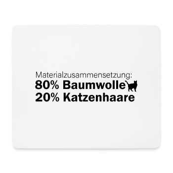 Materialzusammensetzung: 80% Baumwolle, 20% Katzen - Mousepad (Querformat) - Weiß - Vorne