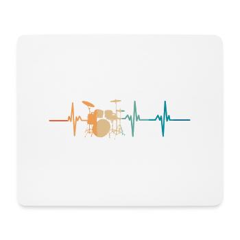 Battement de cœur batteur de musique - Tapis de souris (format paysage) - blanc - Devant
