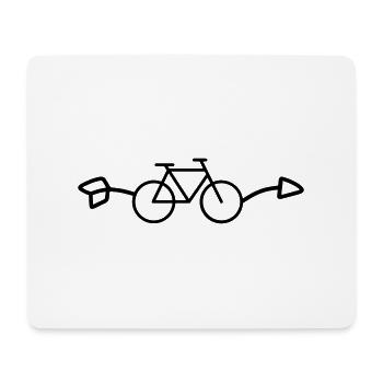 Fahrrad Pfeil nach rechts - Mousepad (Querformat) - Weiß - Vorne