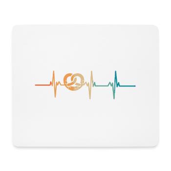Herzschlag der Brezel - Mousepad (Querformat) - Weiß - Vorne