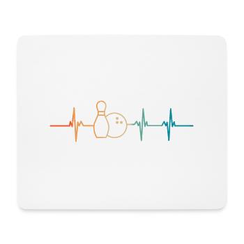 Herzschlag-Bowling - Mousepad (Querformat) - Weiß - Vorne