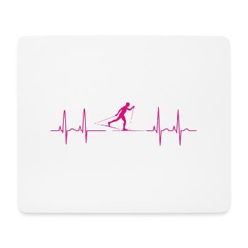 Heart beats for cross-country skiing - Mouse Pad (horizontal) - white - Front