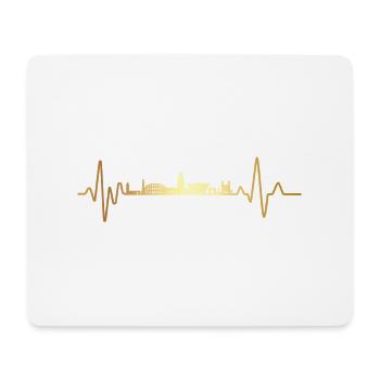 Herzschlag Tunesien - Mousepad (Querformat) - Weiß - Vorne