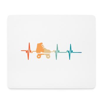 Roller-Herzschlag - Mousepad (Querformat) - Weiß - Vorne