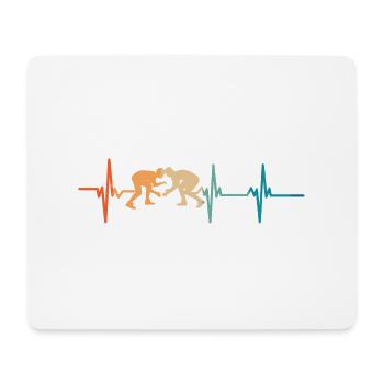 Herzschlag-Wrestling - Mousepad (Querformat) - Weiß - Vorne