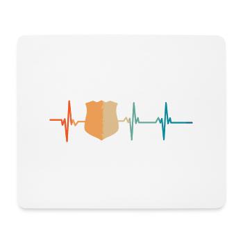Heartbeat Polizei-Abzeichen - Mousepad (Querformat) - Weiß - Vorne