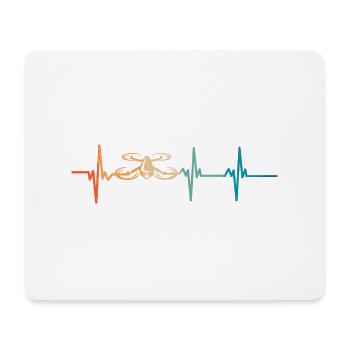 Herzschlag-Drohne - Mousepad (Querformat) - Weiß - Vorne