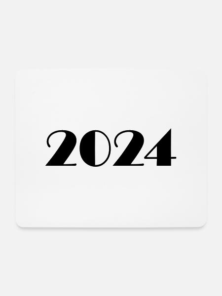 2024 Jahreszahl Datum Zahl Anno Kalenderjahr - Mousepad (Querformat) - Weiß