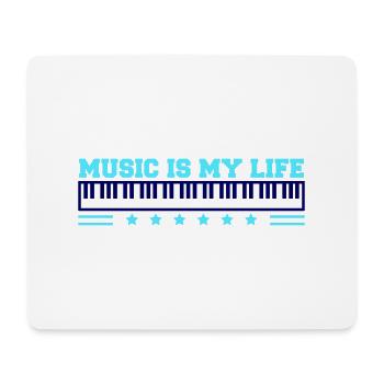 La musique est ma vie Touches de piano DJ Instrument de musique - Tapis de souris (format paysage) - blanc - Devant