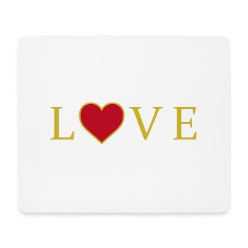 LOVE Design mit Herz - Mousepad (Querformat) - Weiß - Vorne