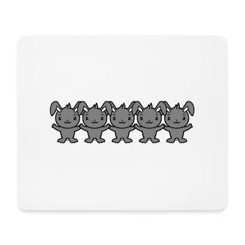 5 Hasen Fünf Freunde Team Crew Menschenkette Hände - Mousepad (Querformat) - Weiß - Vorne
