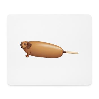 Hot Dog Dachshund - Funny Dog Design - Mouse Pad (horizontal) - white - Front