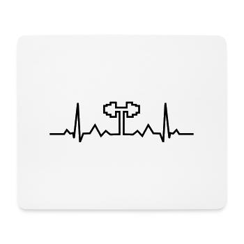 Heartbeat, Bodybuilding, , Fitness - Tapis de souris (format paysage) - blanc - Devant