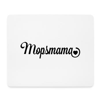 Mopsmama mit Herz - Mousepad (Querformat) - Weiß - Vorne