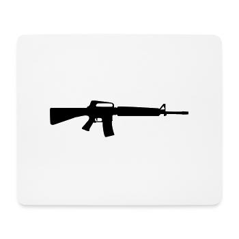 gun rifle weapon military m16 - Mouse Pad (horizontal) - white - Front