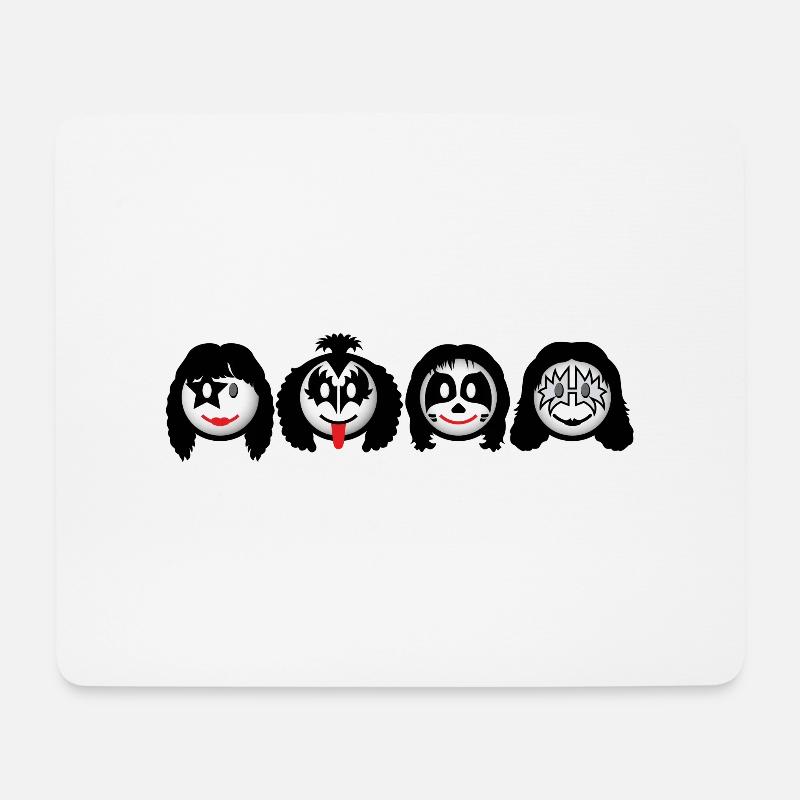 Smiley Kiss Icons dd print - Mousepad (Querformat) - Weiß