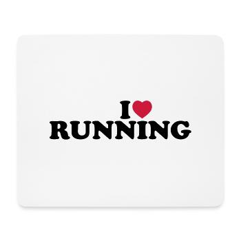 I love running - Mousepad (Querformat) - Weiß - Vorne