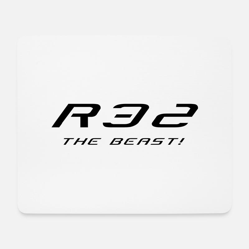 r32 - Mousepad (Querformat) - Weiß
