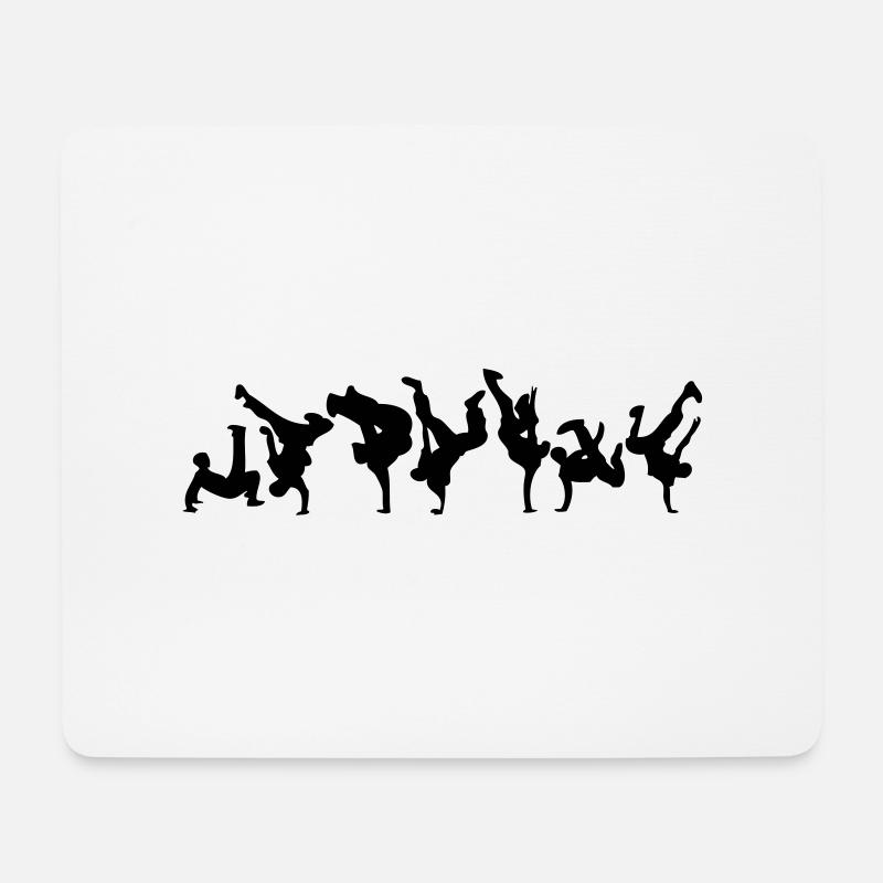 Break Dance Hip-Hop-danseur19 - Mousepad (Querformat) - Weiß
