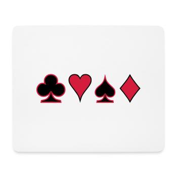 Poker Deck Dealer Trumpf Spielkarten Skat Canasta - Tapis de souris (format paysage) - blanc - Devant