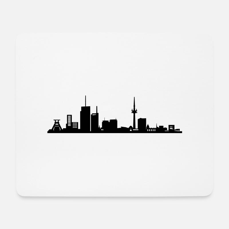Skyline Essen - Mousepad (Querformat) - Weiß