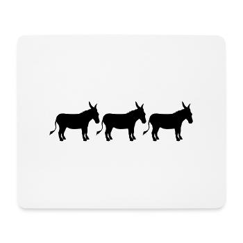 3 friends crew party row donkey horse pony small p - Mouse Pad (horizontal) - white - Front