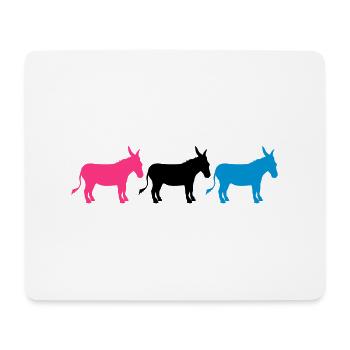 3 freunde crew party reihe esel pferd pony klein p - Mousepad (Querformat) - Weiß - Vorne